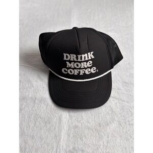 Dutch Bros Drink More Coffee‎ Snap Back Trucker Hat Black *